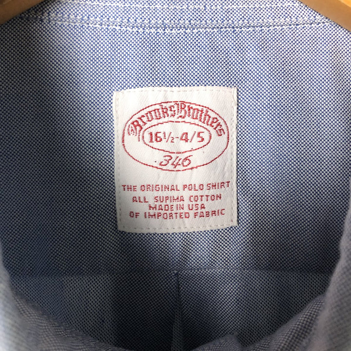 Vintage 80s-90'S Brooks Brothers 346 long-sleeved button-down shirt, Made in USA, Men's XL Supima Cotton Blue type light blue Vintage Second Hand