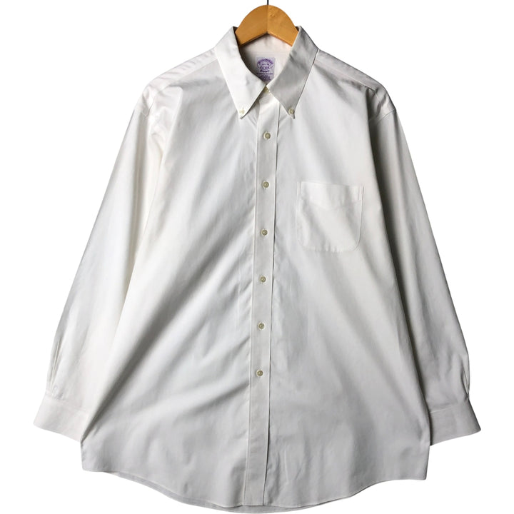 Brooks Brothers Est.1818 Classic Long Sleeve Button-Down Shirt, Men's Size L Supima Cotton white type Vintage Second Hand
