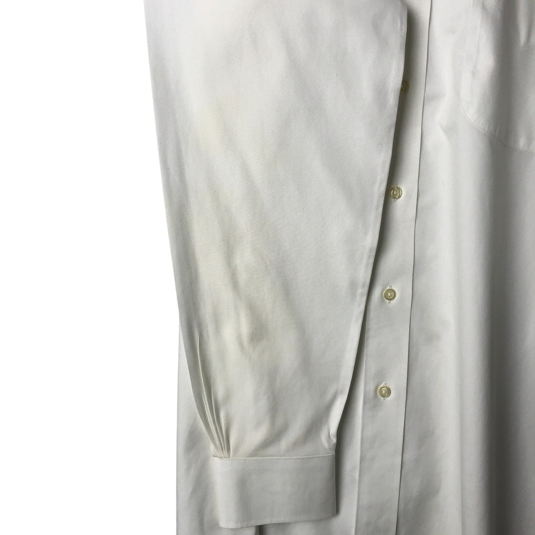 Brooks Brothers Est. 1818 Slim Fit Wide Collar Long Sleeve Cotton Shirt, Men's Size Medium Supima Cotton white type Vintage Second Hand