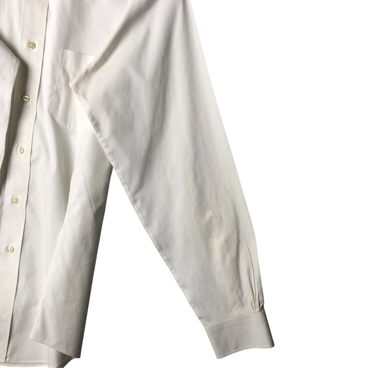 Brooks Brothers Est. 1818 Slim Fit Wide Collar Long Sleeve Cotton Shirt, Men's Size Medium Supima Cotton white type Vintage Second Hand
