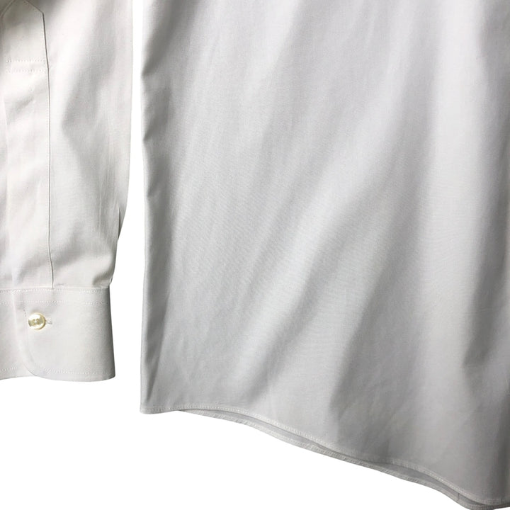 Brooks Brothers Est. 1818 Slim Fit Wide Collar Long Sleeve Cotton Shirt, Men's Size Medium Supima Cotton white type Vintage Second Hand
