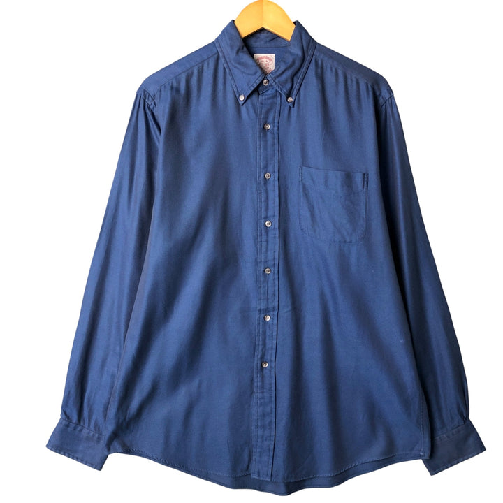 Brooks Brothers Est.1818 Long Sleeve Button-Down Shirt, Men's Size L cotton Navy blue Vintage Second Hand