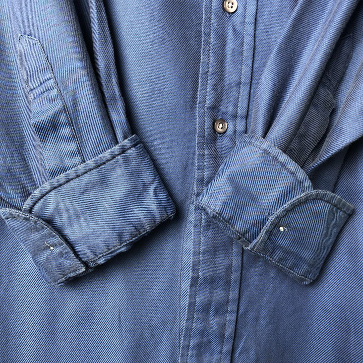 Brooks Brothers Est.1818 Long Sleeve Button-Down Shirt, Men's Size L cotton Navy blue Vintage Second Hand
