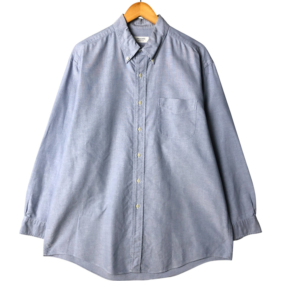 Brooks Brothers BROOKS BASICS Long Sleeve Button-Down Shirt, Men's Size XL cotton Blue type light blue Vintage Second Hand