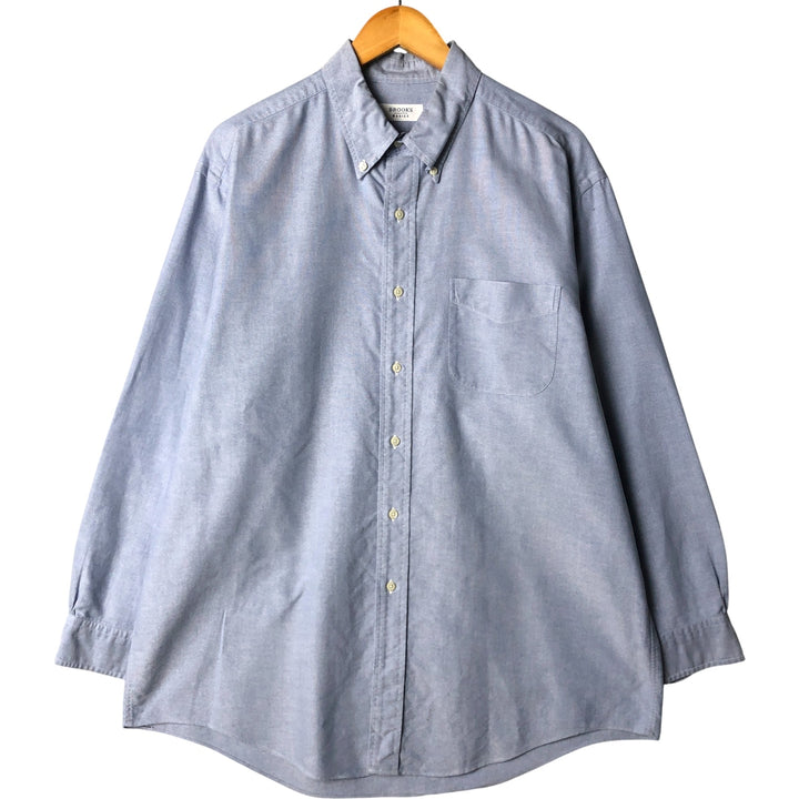 Brooks Brothers BROOKS BASICS Long Sleeve Button-Down Shirt, Men's Size XL cotton Blue type light blue Vintage Second Hand