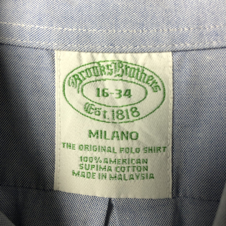 Brooks Brothers Est.1818 Long Sleeve Button-Down Shirt, Men's Size L Supima Cotton Blue type light blue Vintage Second Hand