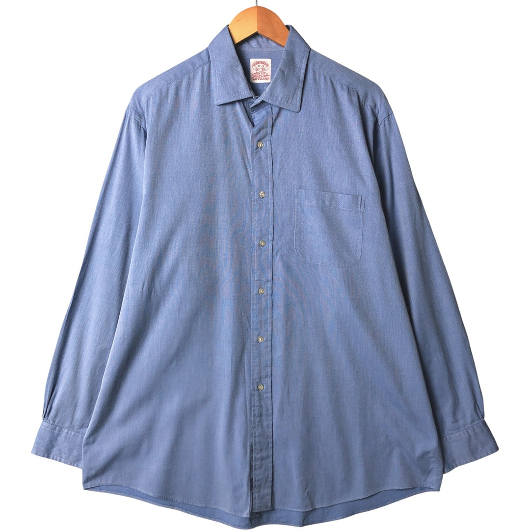 Brooks Brothers Est.1818 Wide Collar Long Sleeve Cotton Shirt Men's XL cotton Blue type light blue Vintage Second Hand