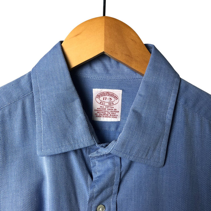 Brooks Brothers Est.1818 Wide Collar Long Sleeve Cotton Shirt Men's XL cotton Blue type light blue Vintage Second Hand