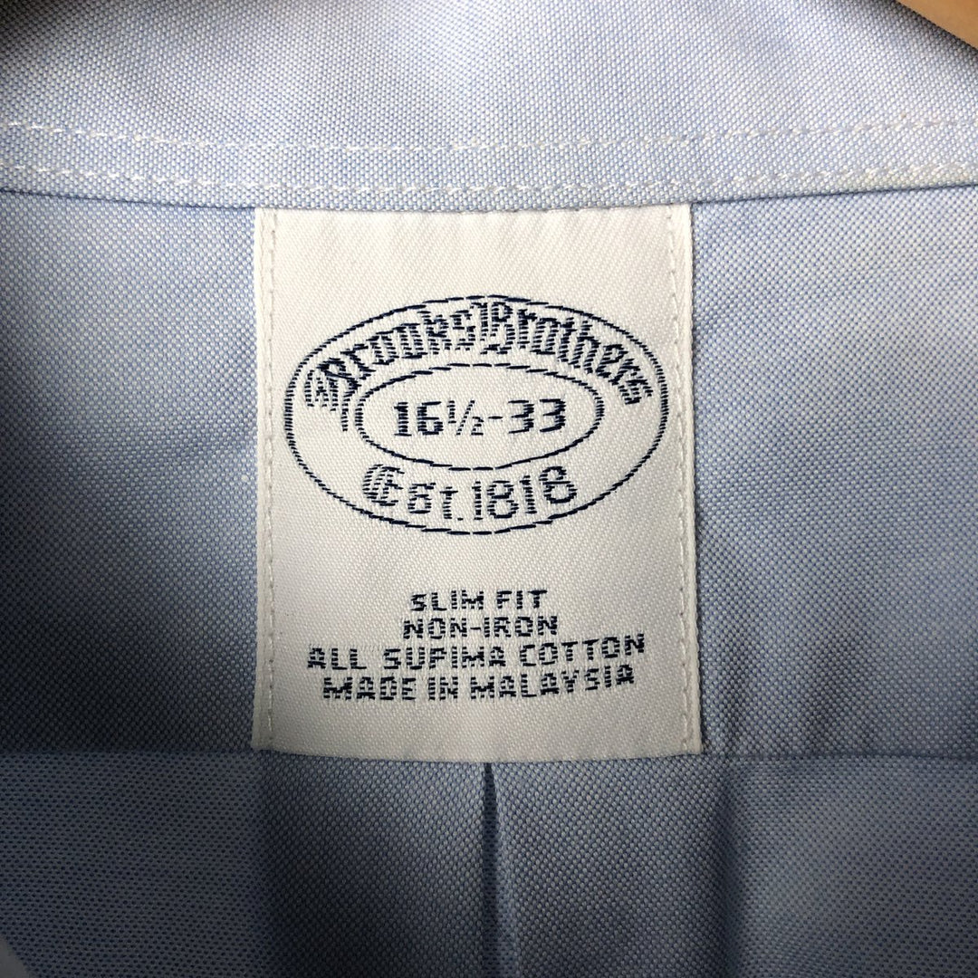 Brooks Brothers Est.1818 Wide Collar Long Sleeve Cotton Shirt Men's Size L Supima Cotton Blue type light blue Vintage Second Hand