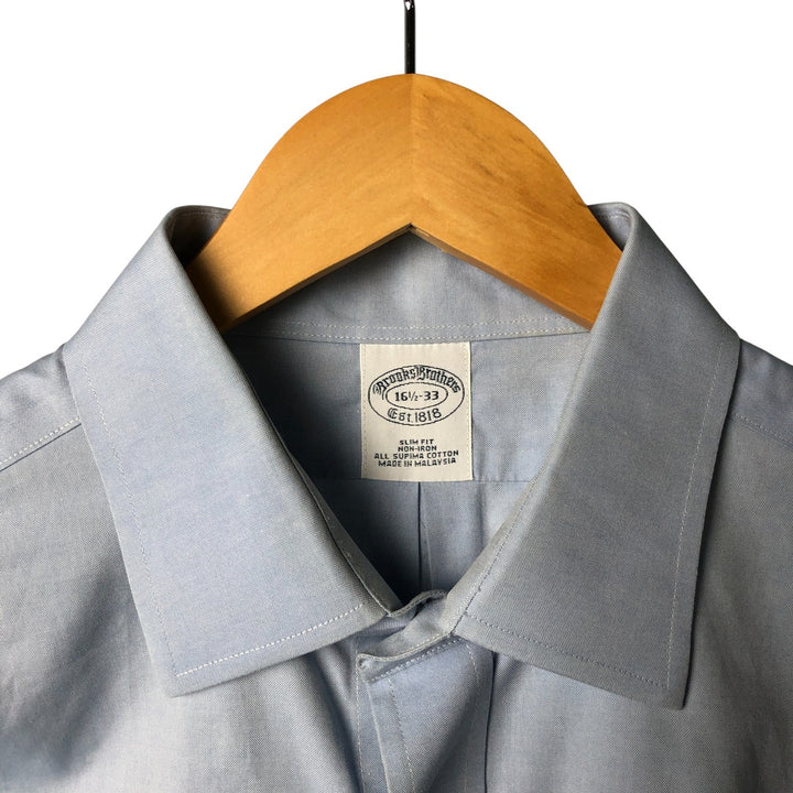 Brooks Brothers Est.1818 Wide Collar Long Sleeve Cotton Shirt Men's Size L Supima Cotton Blue type light blue Vintage Second Hand