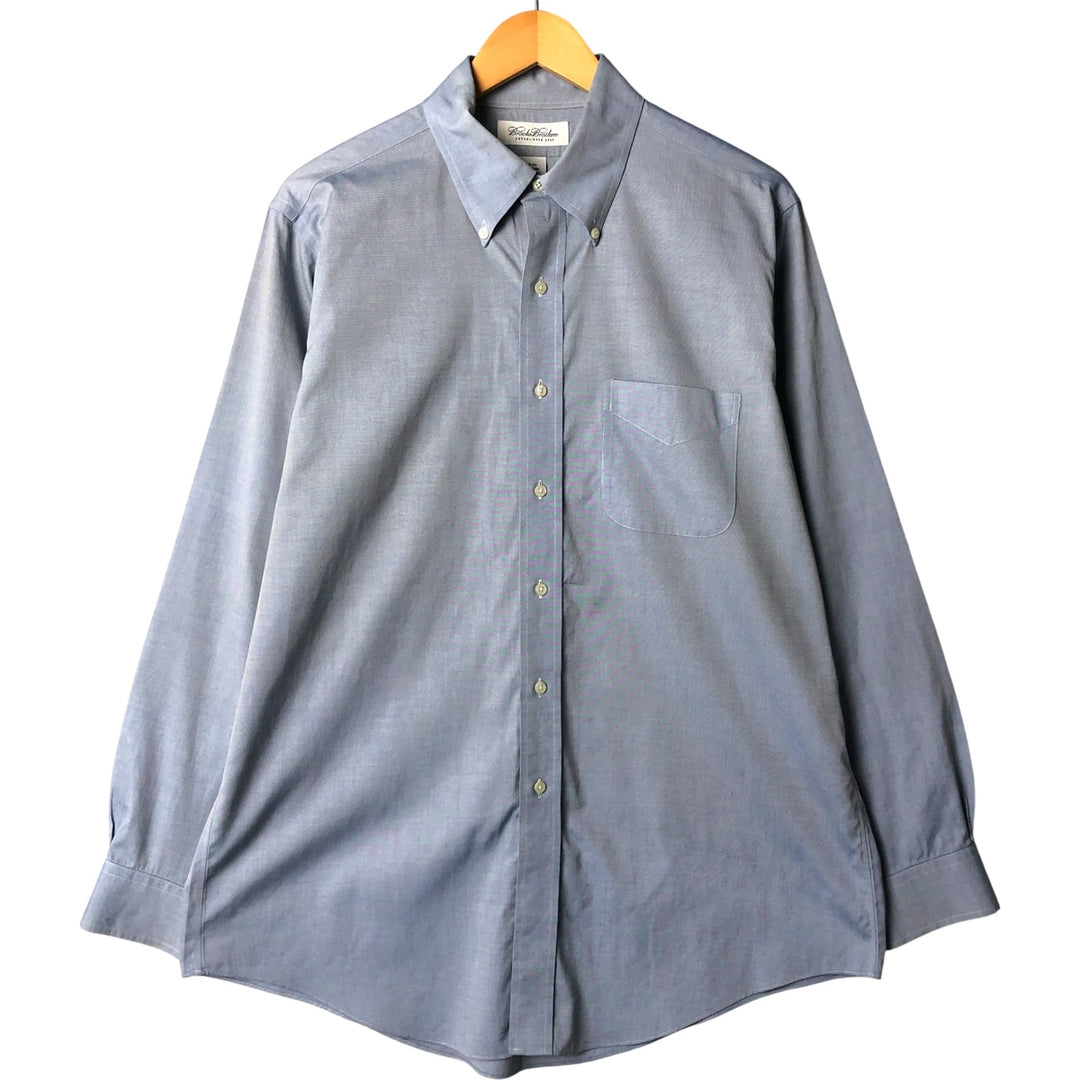 Brooks Brothers long sleeve button down shirt, men's size L cotton Blue type light blue Vintage Second Hand