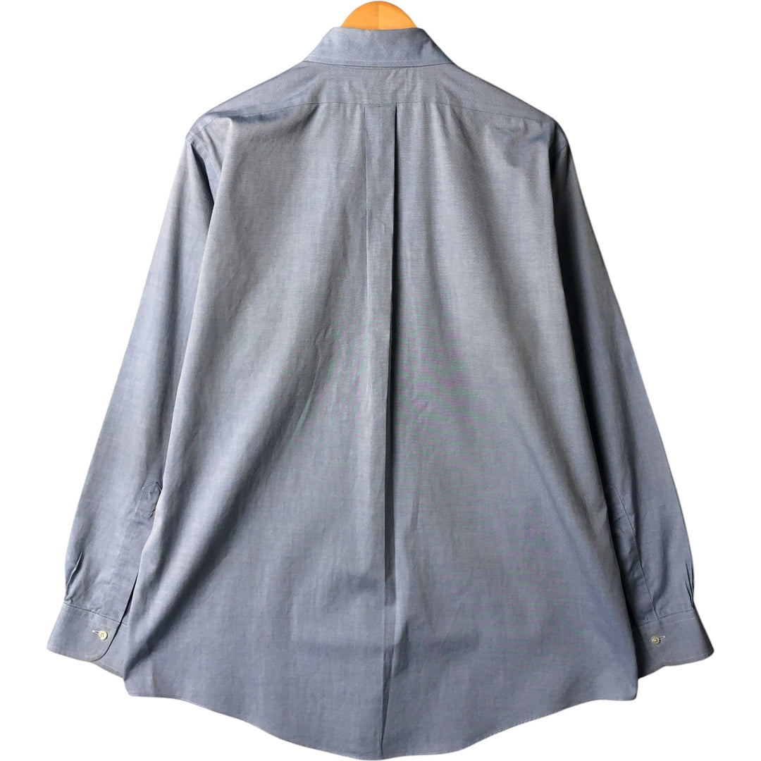 Brooks Brothers long sleeve button down shirt, men's size L cotton Blue type light blue Vintage Second Hand