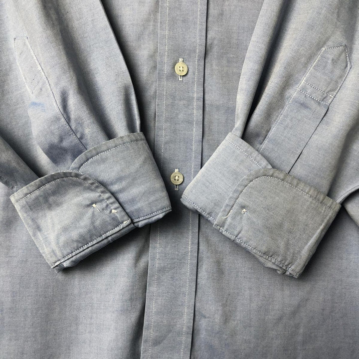 Brooks Brothers long sleeve button down shirt, men's size L cotton Blue type light blue Vintage Second Hand