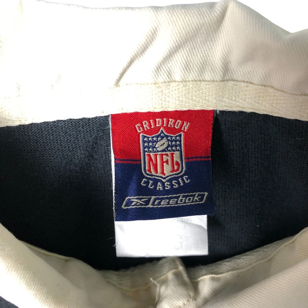 Reebok NFL LAS VEGAS RAIDERS Las Vegas Raiders Long Sleeve Rugby Shirt, Men's Size L cotton black type Vintage Second Hand