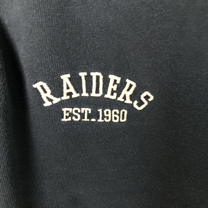 Reebok NFL LAS VEGAS RAIDERS Las Vegas Raiders Long Sleeve Rugby Shirt, Men's Size L cotton black type Vintage Second Hand