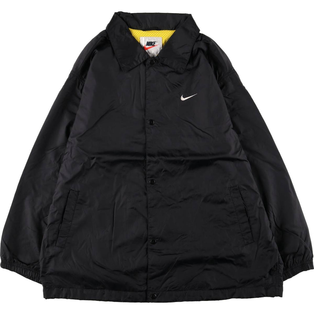Vintage 90'S Nike Coach Jacket with Back Logo, Size L, Men's Nylon black type Vintage Second Hand