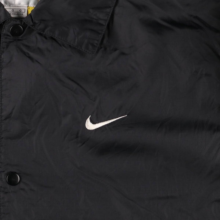 Vintage 90'S Nike Coach Jacket with Back Logo, Size L, Men's Nylon black type Vintage Second Hand