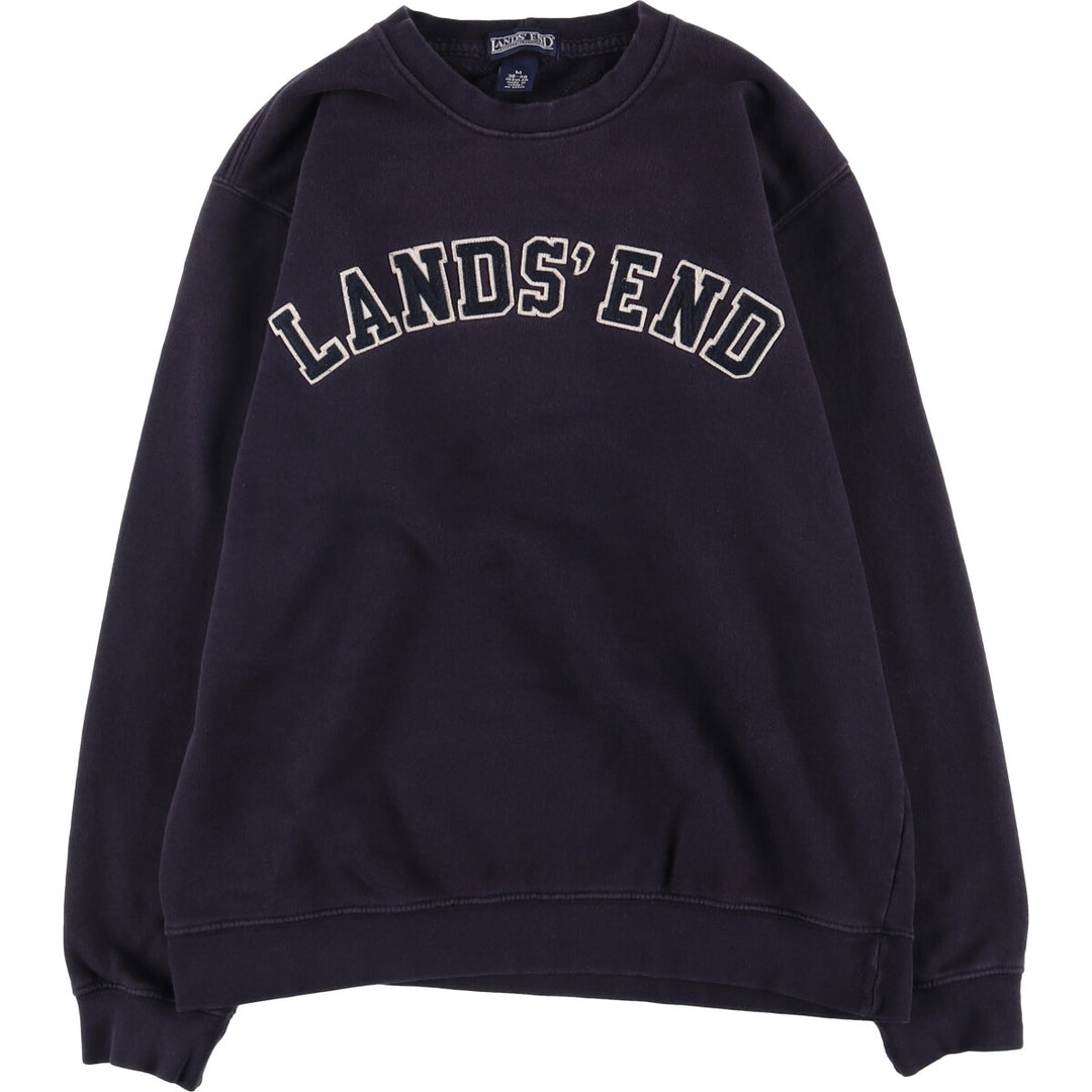 2000'S Lands' End logo sweatshirt, men's size M cotton navy blue type Vintage Second Hand