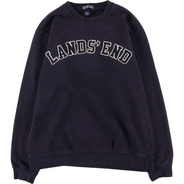 2000'S Lands' End logo sweatshirt, men's size M cotton navy blue type Vintage Second Hand