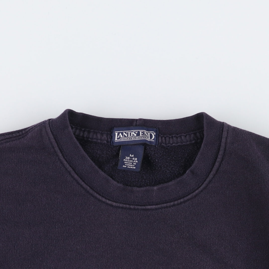 2000'S Lands' End logo sweatshirt, men's size M cotton navy blue type Vintage Second Hand