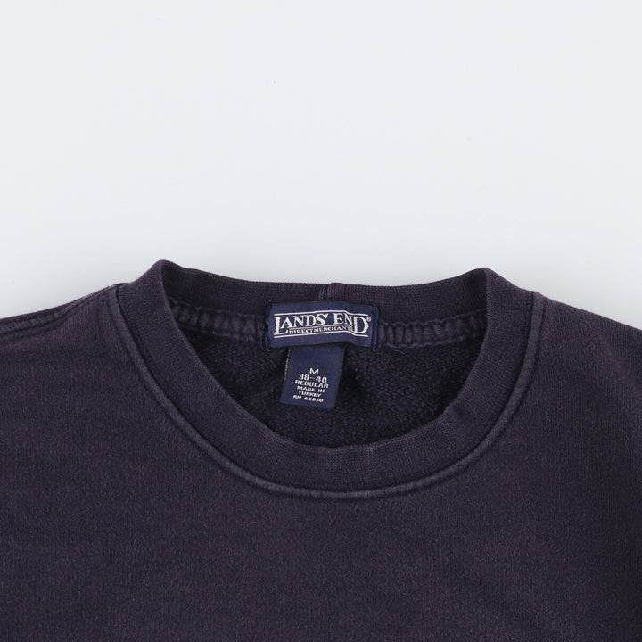 2000'S Lands' End logo sweatshirt, men's size M cotton navy blue type Vintage Second Hand