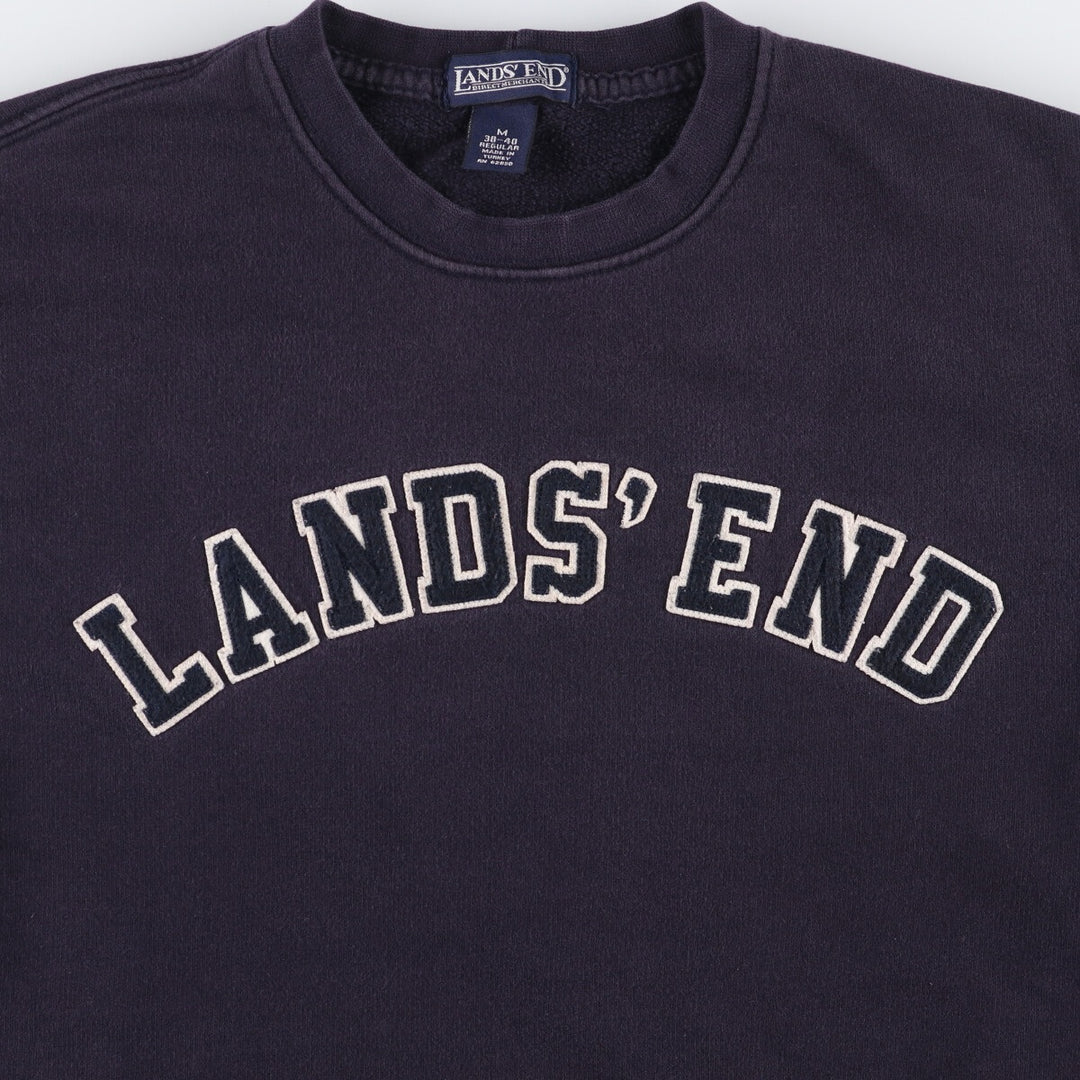 2000'S Lands' End logo sweatshirt, men's size M cotton navy blue type Vintage Second Hand