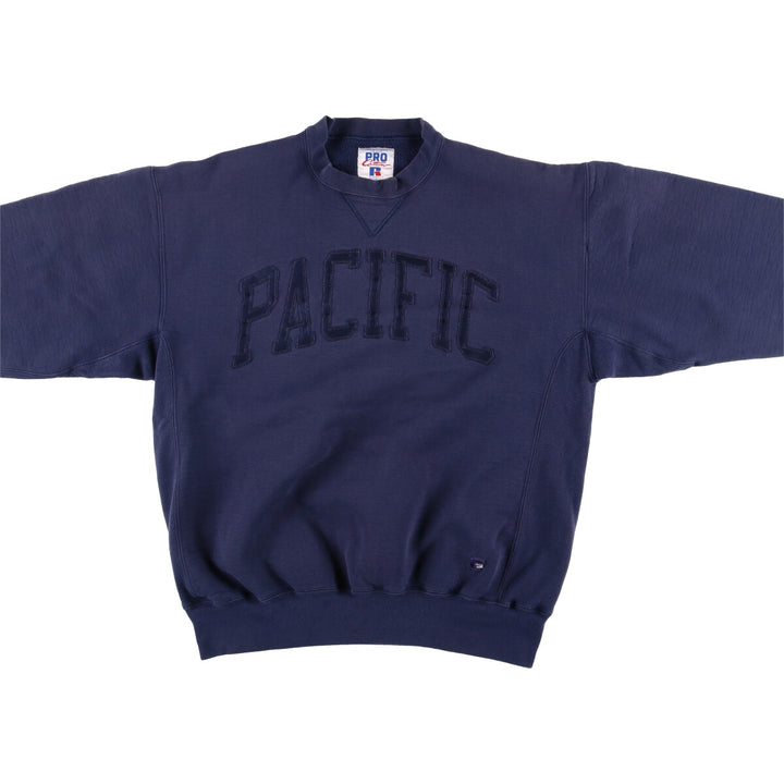 90'S Russell logo sweatshirt, sweatshirt, made in USA, men's XL size, vintage cotton navy blue type Vintage Second Hand