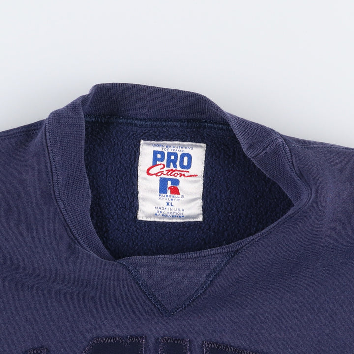 90'S Russell logo sweatshirt, sweatshirt, made in USA, men's XL size, vintage cotton navy blue type Vintage Second Hand