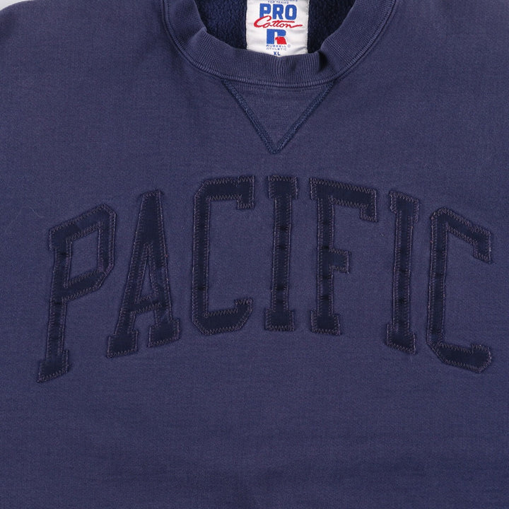 90'S Russell logo sweatshirt, sweatshirt, made in USA, men's XL size, vintage cotton navy blue type Vintage Second Hand