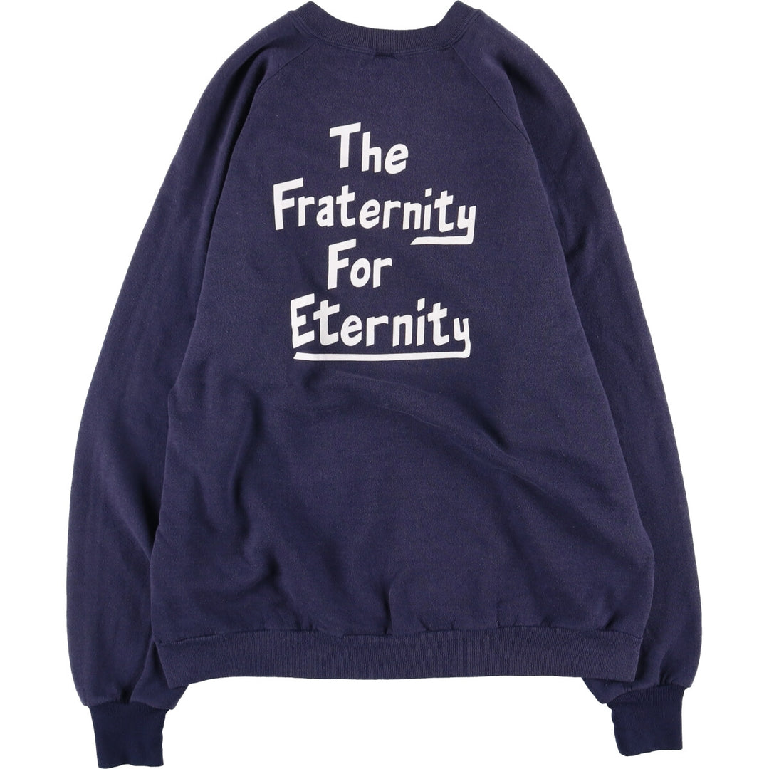 Oversized 80s-90'S Jerzees printed sweatshirt, made in the USA, men's size XXXL, vintage cotton navy blue type Vintage Second Hand