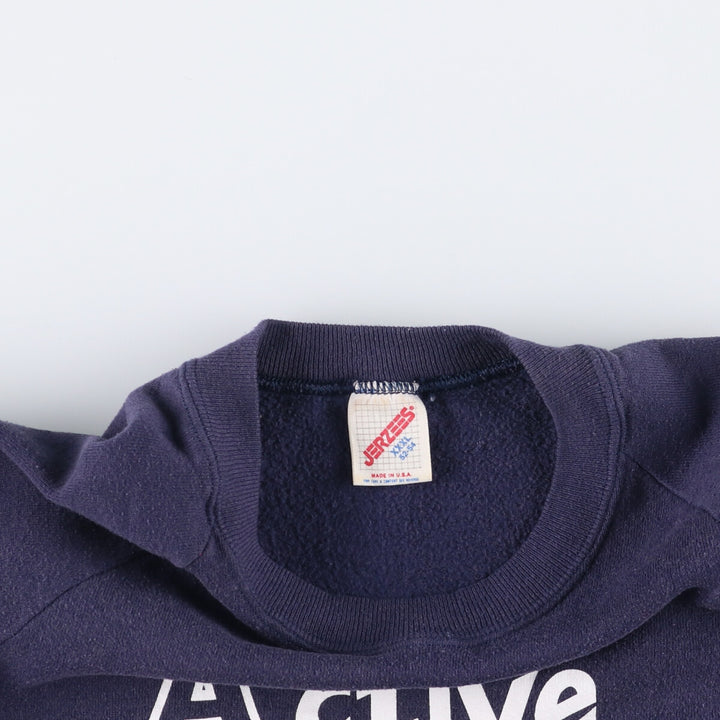 Oversized 80s-90'S Jerzees printed sweatshirt, made in the USA, men's size XXXL, vintage cotton navy blue type Vintage Second Hand