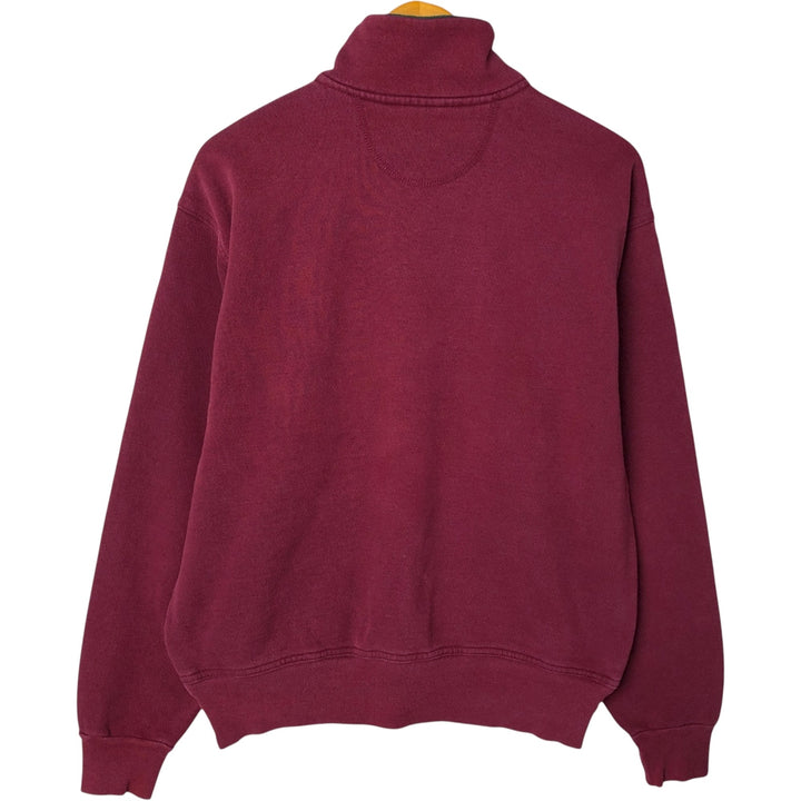Vintage 90'S Lands'End half-button, half-zip sweatshirt, men's size M unclear burgundy type Vintage Second Hand