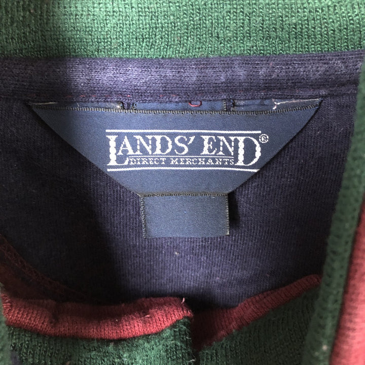 Vintage 90'S Lands'End half-button, half-zip sweatshirt, men's size M unclear burgundy type Vintage Second Hand