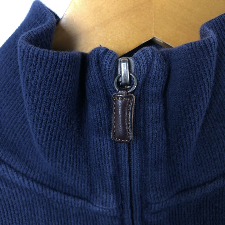 Ralph Lauren POLO by Ralph Lauren Half-Zip Sweatshirt, Men's Size L cotton navy blue type Vintage Second Hand