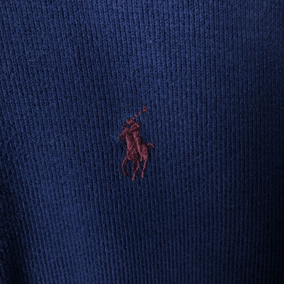 Ralph Lauren POLO by Ralph Lauren Half-Zip Sweatshirt, Men's Size L cotton navy blue type Vintage Second Hand
