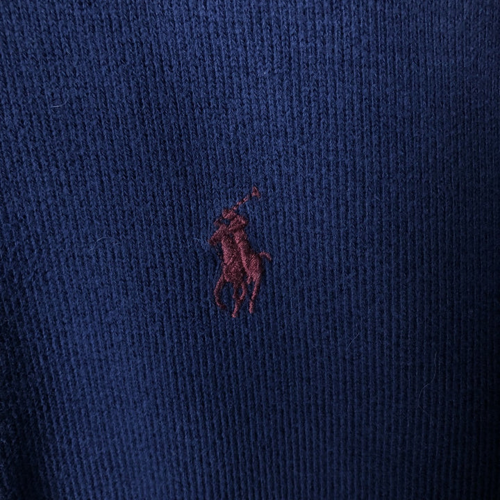 Ralph Lauren POLO by Ralph Lauren Half-Zip Sweatshirt, Men's Size L cotton navy blue type Vintage Second Hand