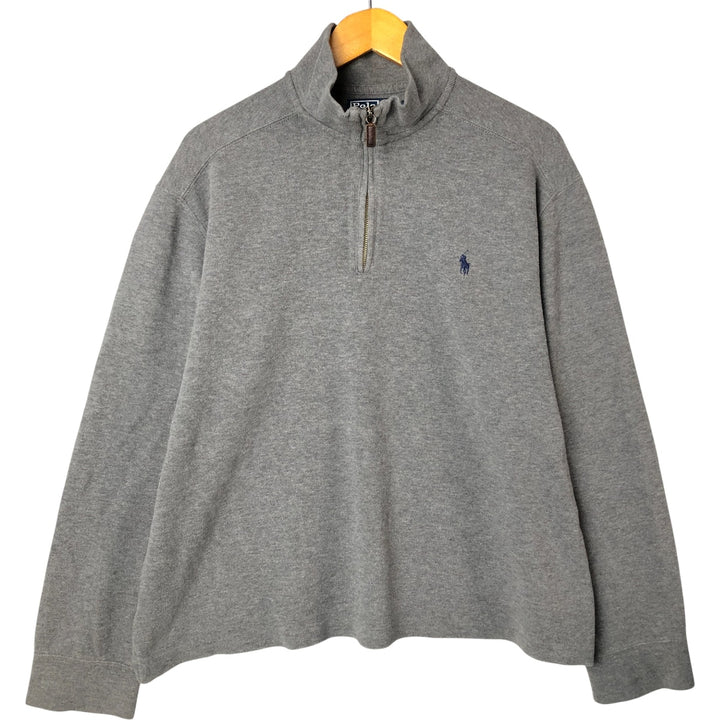 Ralph Lauren POLO by Ralph Lauren Half-Zip Sweatshirt, Men's XL cotton gray type Vintage Second Hand
