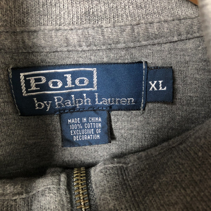 Ralph Lauren POLO by Ralph Lauren Half-Zip Sweatshirt, Men's XL cotton gray type Vintage Second Hand
