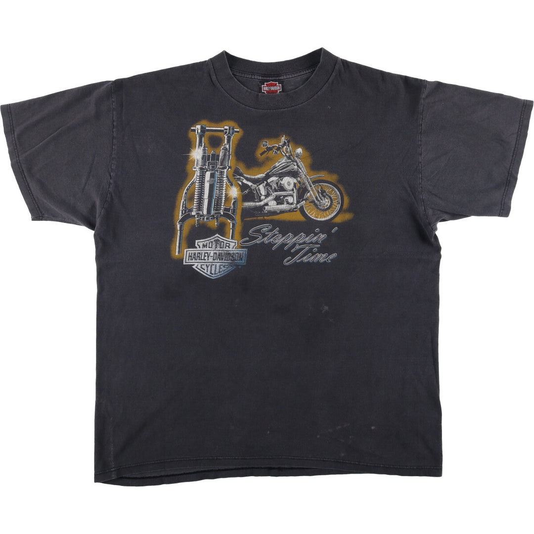 Vintage 90'S Harley-Davidson Motorcycle T-Shirt, Made in Canada, Men's Size Large cotton black type Vintage Second Hand
