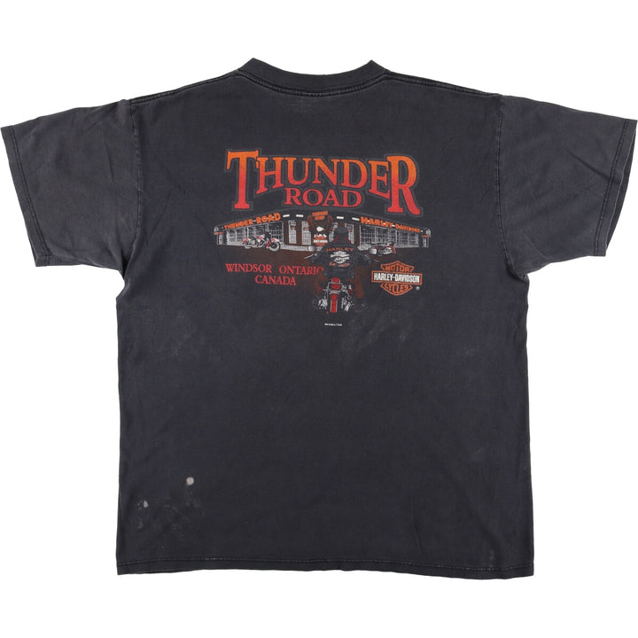 Vintage 90'S Harley-Davidson Motorcycle T-Shirt, Made in Canada, Men's Size Large cotton black type Vintage Second Hand