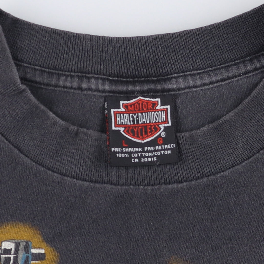 Vintage 90'S Harley-Davidson Motorcycle T-Shirt, Made in Canada, Men's Size Large cotton black type Vintage Second Hand
