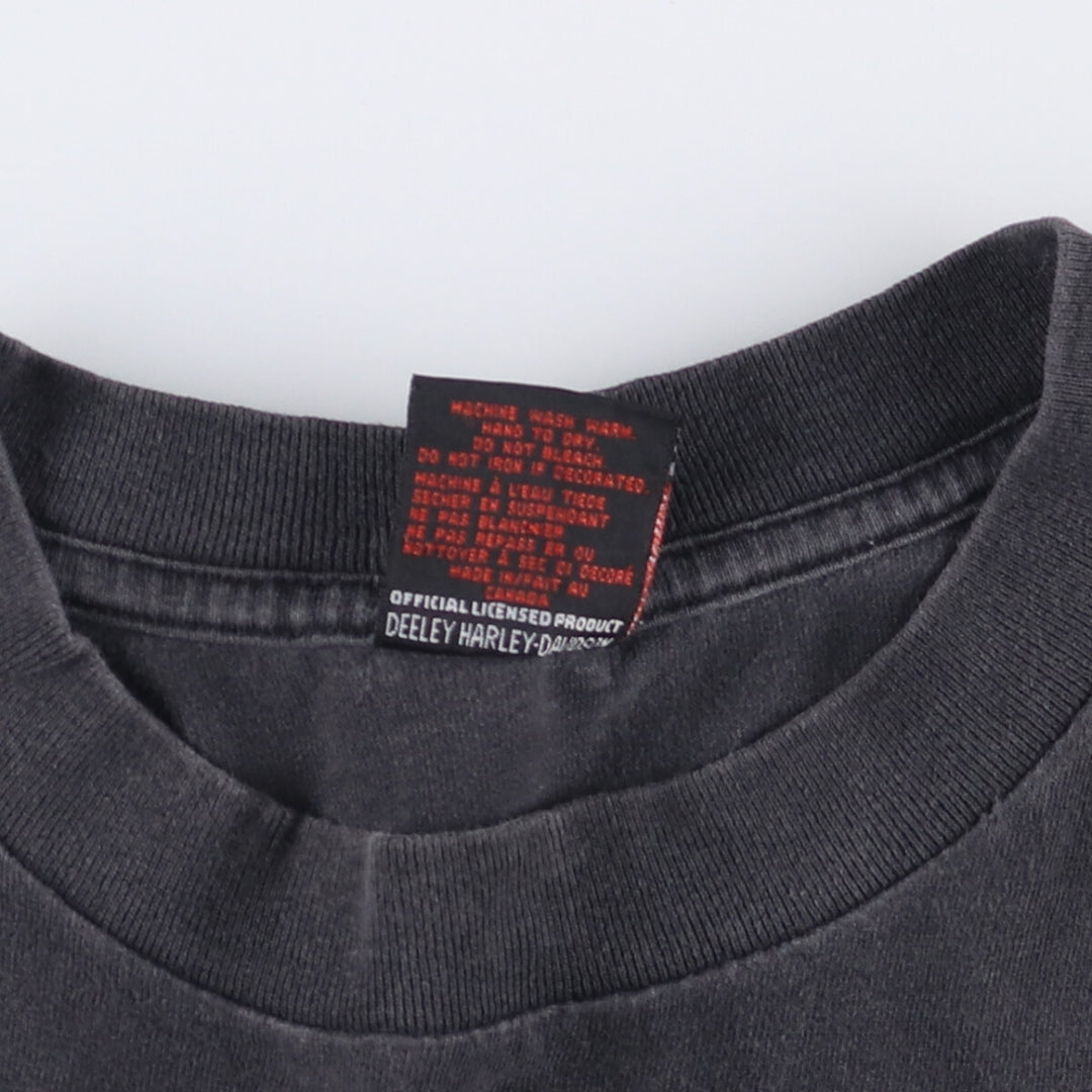 Vintage 90'S Harley-Davidson Motorcycle T-Shirt, Made in Canada, Men's Size Large cotton black type Vintage Second Hand