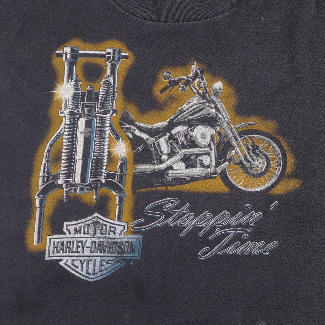 Vintage 90'S Harley-Davidson Motorcycle T-Shirt, Made in Canada, Men's Size Large cotton black type Vintage Second Hand