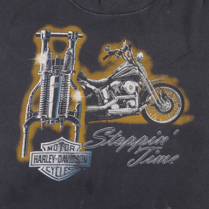 Vintage 90'S Harley-Davidson Motorcycle T-Shirt, Made in Canada, Men's Size Large cotton black type Vintage Second Hand