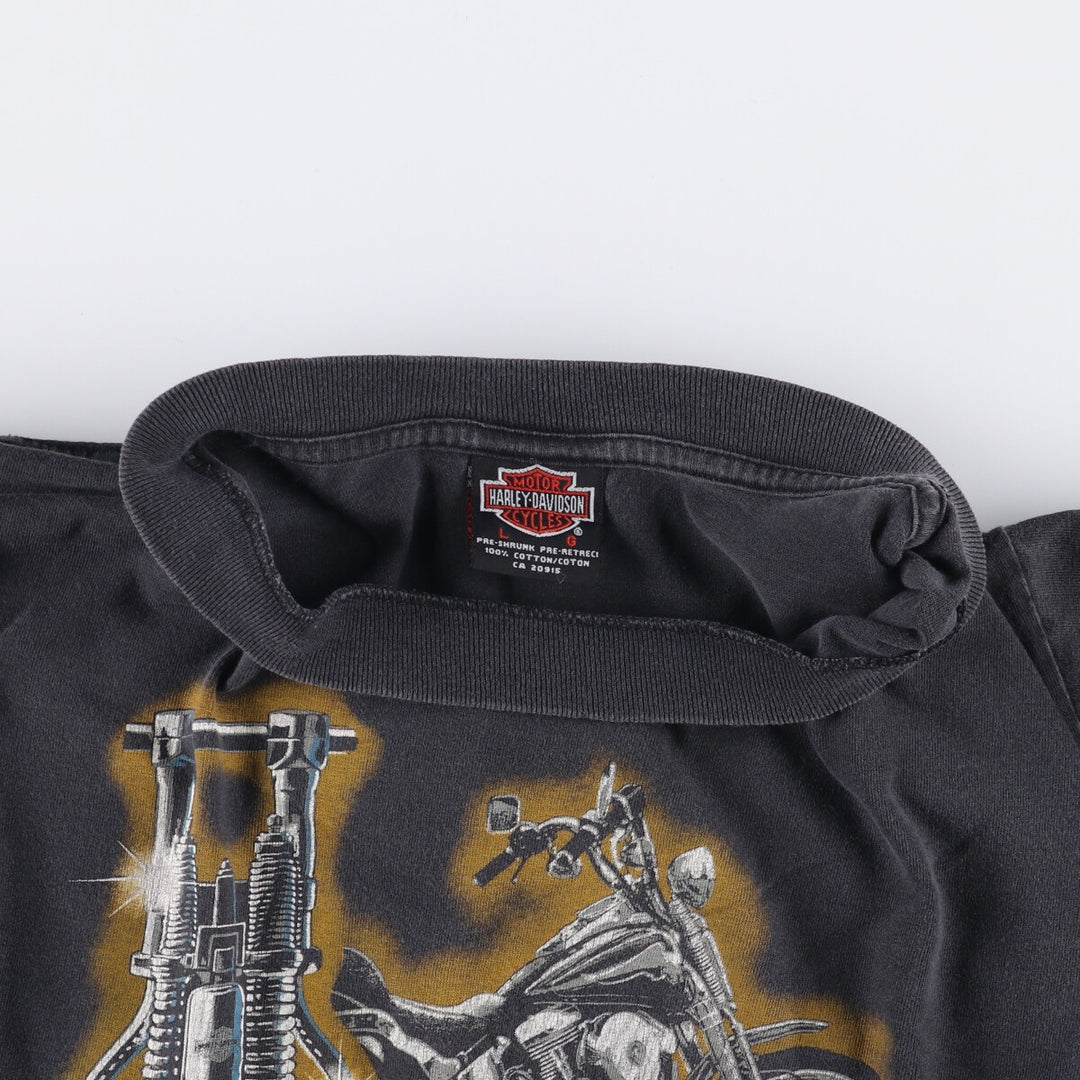 Vintage 90'S Harley-Davidson Motorcycle T-Shirt, Made in Canada, Men's Size Large cotton black type Vintage Second Hand