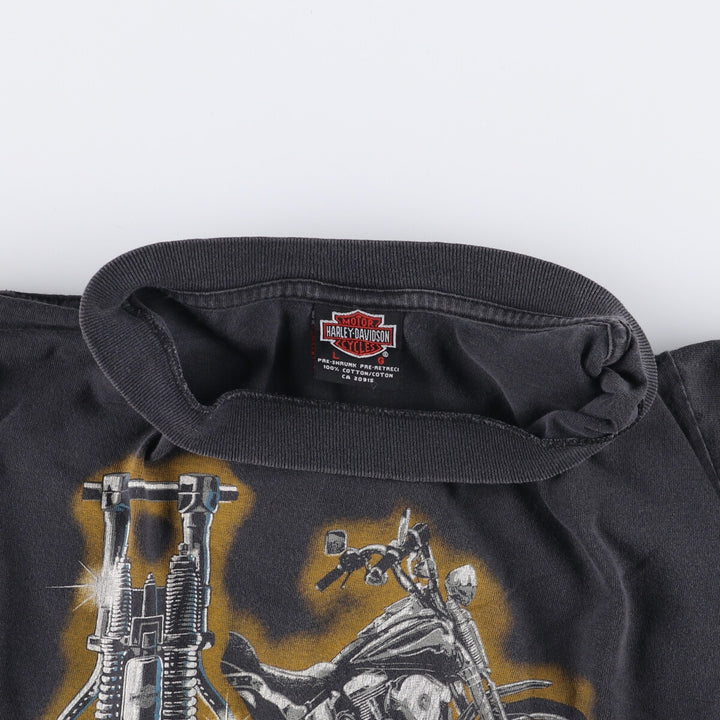 Vintage 90'S Harley-Davidson Motorcycle T-Shirt, Made in Canada, Men's Size Large cotton black type Vintage Second Hand