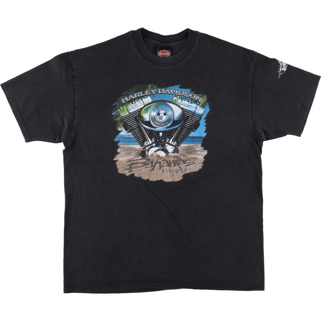 90'S Harley-Davidson Motorcycle Bike T-shirt Made in USA Men's XL Vintage cotton black type Vintage Second Hand