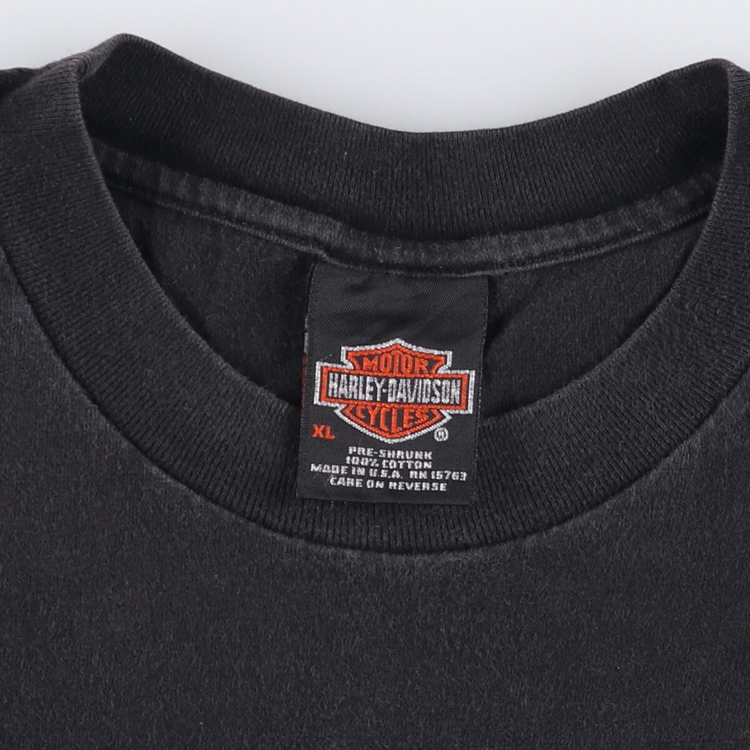 90'S Harley-Davidson Motorcycle Bike T-shirt Made in USA Men's XL Vintage cotton black type Vintage Second Hand