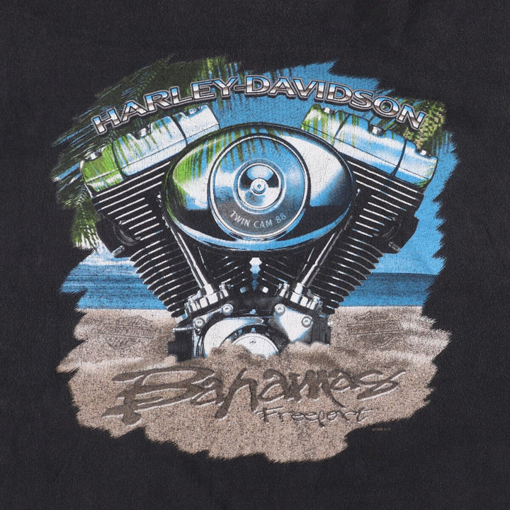 90'S Harley-Davidson Motorcycle Bike T-shirt Made in USA Men's XL Vintage cotton black type Vintage Second Hand