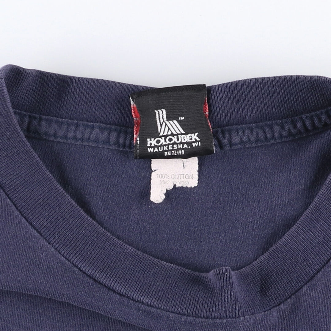 00'S Harley-Davidson Eagle Pattern Motorcycle Bike T-shirt Men's XL cotton navy blue type Vintage Second Hand